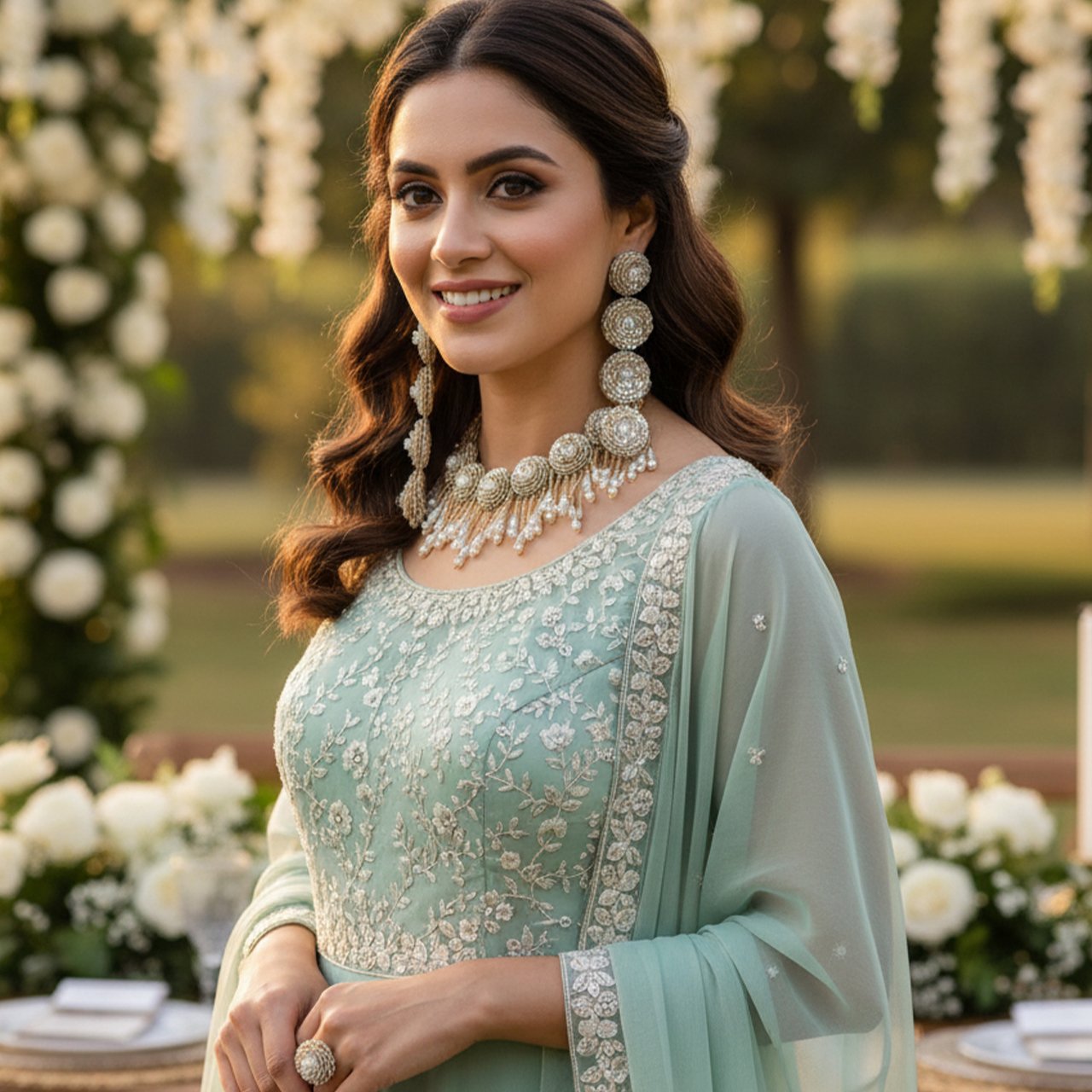 Phuljhari (Chaand) - Neckpiece, Earrings and Ring - Image 2