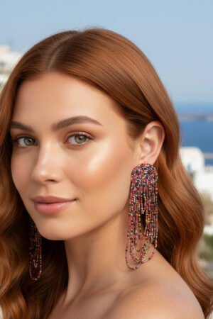 Multicolour Handmade Dangler Seed Bead Earring