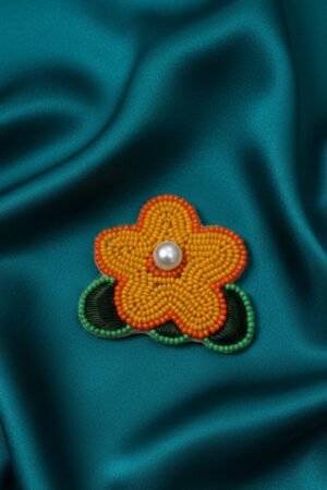 Orange Flower Hair Clip