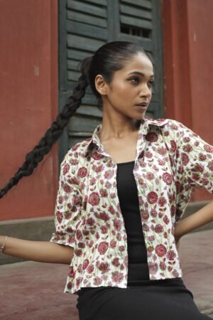 Abstract Print Cotton Summer Shirts For Women.