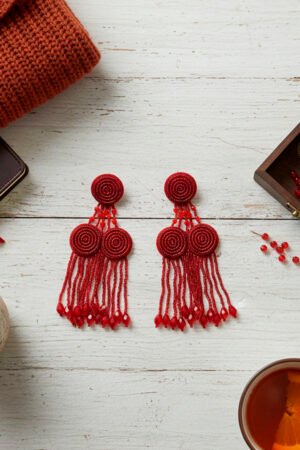 Red Dangler Handmade Stylish Unique Traditional Earring