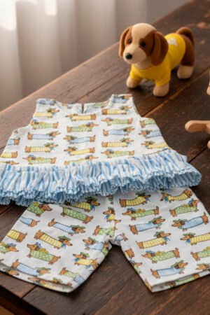 Hand-Block Sausage Dogs Printed Toddler Co-Ord Set