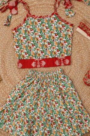 Block Printed Skirt with Top
