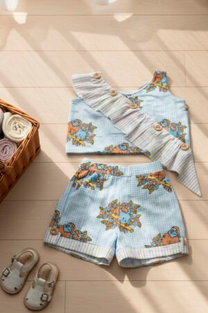 Block Printed Skirt with Top